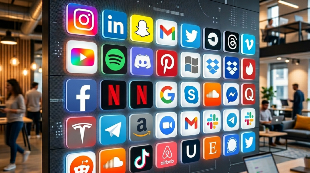 Social Media Apps Icons - Instagram, Facebook, YouTube, Whatsapp, Twitter, Telegram, Threads, TikTok